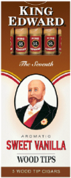 King Edward Sweet Vanilla Wood Tipped Cigars made in USA, 40 x 5 pack, 200 total.