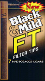 Black & Mild Filtered Tipped cigars made in USA,  20 x 5 pack , 100 total. Free shipping!