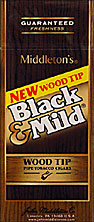 Black & Mild Wood Tip Upright Cigars made in USA, 6 x 25ct, 150 total. Free shipping!