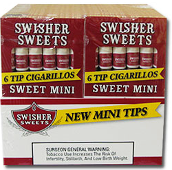Swisher Sweets Mini Tip Sweet Cigarillos, 20 x 6 pack, 120 total. Compare to 180.00 £ UK Price!