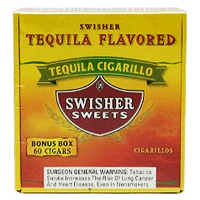 Swisher Sweets Cigarillos Tequila Box made in USA, 2 x 60ct, 120 total.
