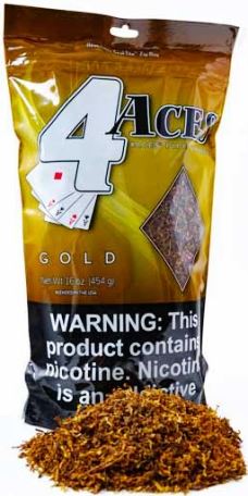 4 Aces Gold Mellow Dual Use Tobacco Made in USA, 4 x 453 g, 1812 g total. Free shipping!