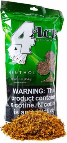 4 Aces Menthol Dual Use Tobacco Made in USA, 4 x 453 g, 1812 g total. Free shipping!