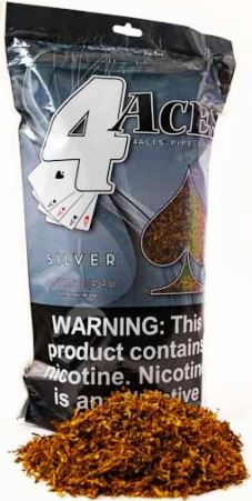 4 Aces Silver Dual Use Tobacco Made in USA, 4 x 453 g, 1812 g total. Free shipping!