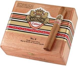 Ashton Cabinet Selection No. 6 cigars made in Dominican Republic. Box of 25. Free shipping!