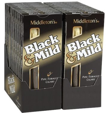 Black & Mild Original cigarillos made in USA, 40 x 5 pack, 200 total. Free shipping!
