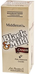 Black & Mild Cream Upright cigars made in USA, 4 x 25ct , 100 total. Free shipping!