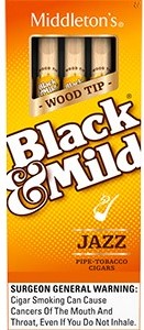 Black & Mild Jazz Wood Tip cigars made in USA, 40 x 5 pack, 200 total. Free shipping!