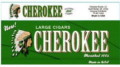 Cherokee Menthol 100s Little cigars cigars made in USA. 4 cartons of 200. Free shipping!