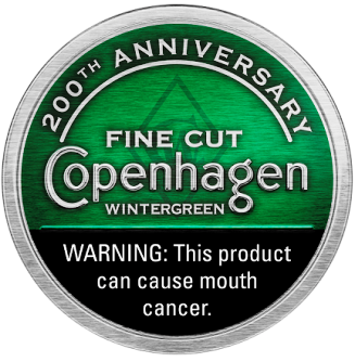 Copenhagen Fine Cut Wintergreen Chewing Tobacco made in USA, 4 x 5 can rolls, 680 g. Ships Free!