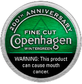 Copenhagen Fine Cut Wintergreen Chewing Tobacco made in USA, 4 x 5 can rolls, 680 g. Ships Free!