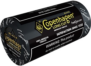 Copenhagen Long Cut Black Chewing Tobacco made in USA,  4 x 5 can rolls. 680 g total. Free shipping!