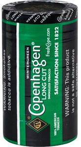 Copenhagen Long Cut Wintergreen Chewing Tobacco, 4 x 5 can rolls, 680 g total. Ships free!