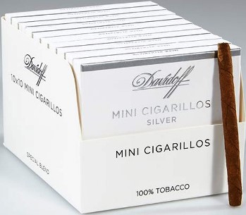 Davidoff Mini Cigarillos Silver made in Dominican Republic. 20 x Pack of 10. Free shipping!