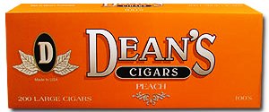 Deans Peach Little Filtered cigars made in USA. 4 cartons of 200. Free shipping!