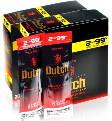 Dutch Masters Atomic Fusion cigarillos made in USA. 90 x 2 pack, 180 total. Free shipping!