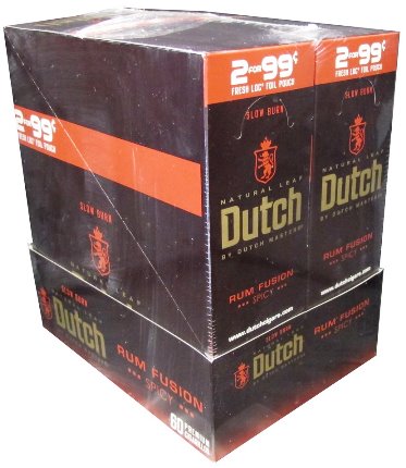 Dutch Masters Rum Fusion cigarillos made in USA. 90 x 2 pack, 180 total. Free shipping!