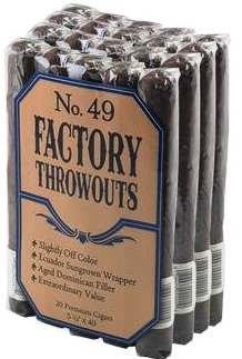 Factory Throwouts No.49 Natural Robusto cigars made in USA. 3 x Bundle of 20. Free shipping!