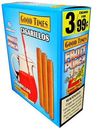 Good Times Foill Fresh Fruit Punch cigarillos made in USA. 60 x 3 pack. 180 total. Free shipping!