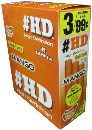 Good Times Foill Fresh HD Mango cigarillos made in USA. 60 x 3 pack. 180 total. Free shipping!