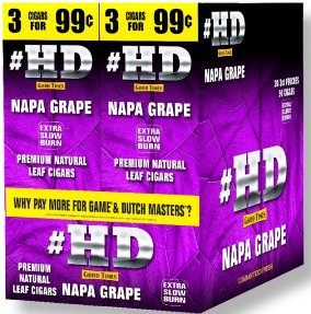 Good Times Foill Fresh HD Napa Grape cigarillos made in USA. 60 x 3 pack. 180 total. Free shipping!