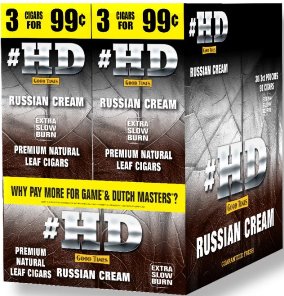 Good Times Foill Fresh HD Russian Cream cigarillos made in USA. 60 x 3 pack. 180 total. Free shippin