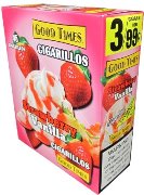 Good Times Foill Fresh Strawberry Vanilla cigarillos made in USA. 60 x 3 pack. 180 total. Free shipp