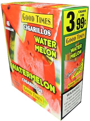 Good Times Foill Fresh Watermelon cigarillos made in USA. 60 x 3 pack. 180 total. Free shipping!