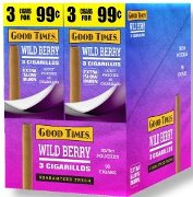 Good Times Foill Fresh Wild Berry cigarillos made in USA. 60 x 3 pack. 180 total. Free shipping!