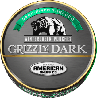 Grizzly Dark Wintergreen Pouches Tobacco made in USA, 4 x 5 can rolls, 580 g total. Ships free!