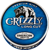 Grizzly Long Cut Mint Chewing Tobacco made in USA. 4 x 5 can rolls, 680 g total. Ships free!