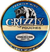 Grizzly Mint Pouches Chewing Tobacco made in USA, 4 x 5 can roll, 580 g total. Ships free!
