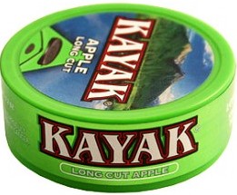 Kayak Long Cut Apple Chewing Tobacco made in USA, 4 x 5 can rolls. Free shipping!