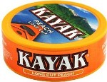 Kayak Long Cut Peach Chewing Tobacco made in USA, 4 x 5 can rolls. Free shipping!