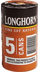 Longhorn Natural Fine Cut Chewing Tobacco made in USA, 4 x 5 can rolls, 680 g total. Free shipping!