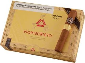 Montecristo Classic Robusto cigars made in Dominican Republic. Box of 20. Free shipping!