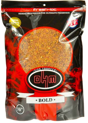 OHM Bold Dual Use Pipe Tobacco made in USA. 4 x 16oz bags. Free shipping!