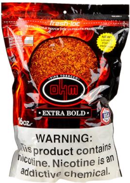 OHM Extra Bold Dual Use Pipe Tobacco made in USA. 4 x 16oz bags. Free shipping!