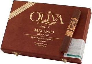 Oliva Serie V Melanio Maduro Robusto cigars made in Nicaragua. Box of 10. Free shipping.