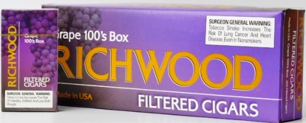 Richwood 100 Grape Filtered cigars made in USA, 4 x 20 packs, 800 total. Free shipping!