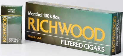 Richwood 100 Menthol Filtered cigars made in USA, 4 x 20 packs, 800 total. Free shipping!