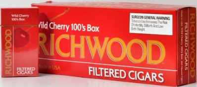 Richwood 100 Mild Cherry Filtered cigars made in USA, 4 x 20 packs, 800 total. Free shipping!