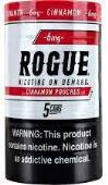 Rogue Cinnamon 6mg Tobacco Free Nicotine Pouches made in USA. 4 x 5 can rolls. Free shipping.