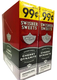 Swisher Sweets Foil Fresh Cherry Dynamite Cigarillos made in Dom. Rep. 90 x 2 pack. Free shipping!
