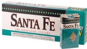 Santa Fe Little Filtered Menthol Cigars made in USA. 4 x cartons of 10 packs of 20. Free shipping!