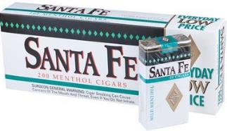 Santa Fe Little Filtered Mild Menthol Cigars made in USA. 4 x cartons of 10 packs of 20. Ships Free!