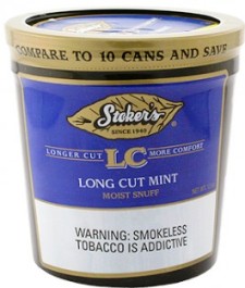 Stokers Long Cut Mint Snuff Tobacco made in USA. 3 x 340 g tubes. 1020 g total. Free shipping!
