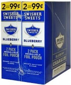 Swisher Sweets Cigarillos Blueberry made in USA, 90 x 2 pack, 180 total. Free shipping!