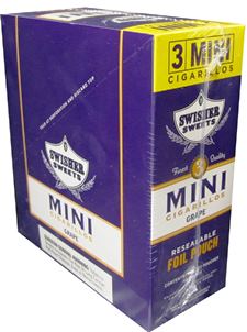 Swisher Sweets Foil Fresh Mini Grape Cigarillos made in Dom. Republic. 60 x 3pack. Free shipping!