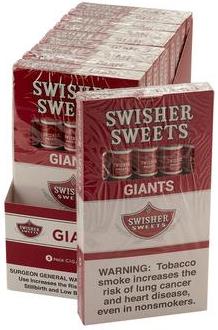 Swisher Sweets Giants Cigars made in Dominican Republic. 20 x 5 Pack, 100 Total. Free shipping!